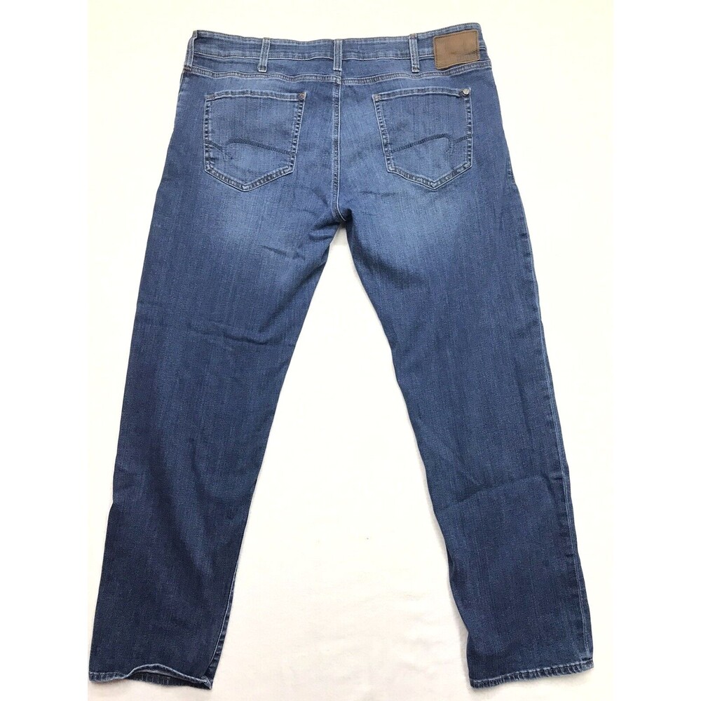 MAVI Zach Jeans Men 38x32 Straight Regular Fit Stretch Whisker Wash Blue Denim - Picture 2 of 16